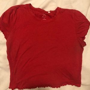 plain red tee